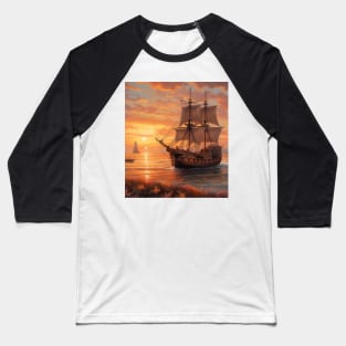 The Mayflower Sailing Ship Baseball T-Shirt